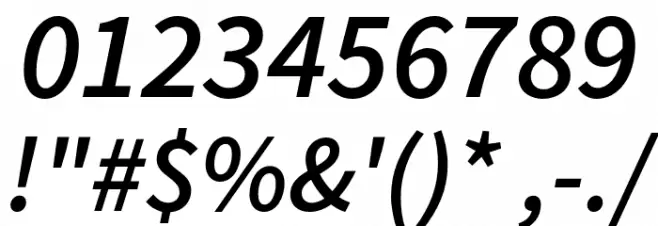 Source Sans Pro Semibold Italic Font OTHER CHARS