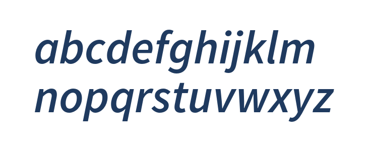 Source Sans Pro Semibold Italic Lowercase