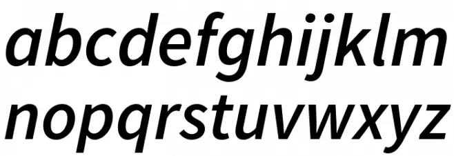 Source Sans Pro Semibold Italic Font LOWERCASE