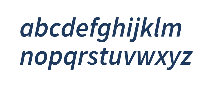 Source Sans Pro SemiBold Italic Lowercase