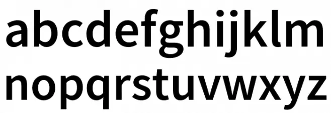 Source Sans Pro Semibold Caratteri MINUSCOLO