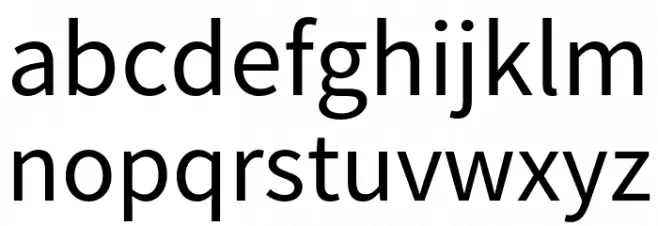 Source Sans Pro フォント 小文字