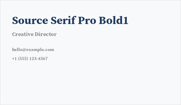 Source Serif Pro Bold1 Business Card