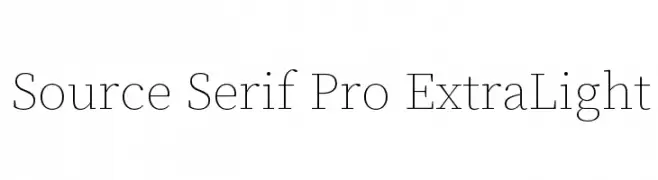 Source Serif Pro ExtraLight  フリーフォントのダウンロード