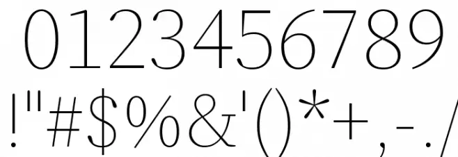 Source Serif Pro ExtraLight Font OTHER CHARS