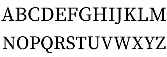 Source Serif Pro Regular फ़ॉन्ट अपरकेस
