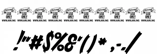 South African Personal Use Font OTHER CHARS