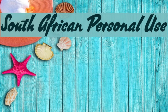 South African Personal Use Font examples