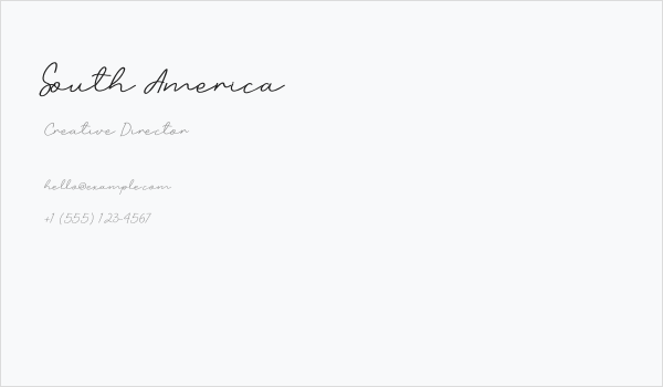 South America Business Card