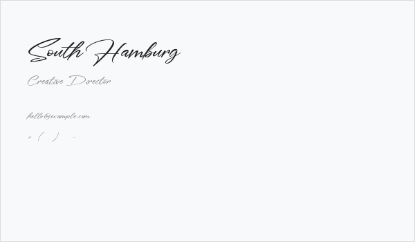 South Hamburg Business Card