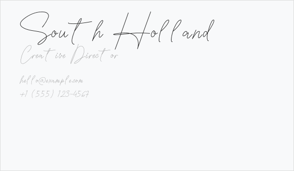 South Holland Business Card
