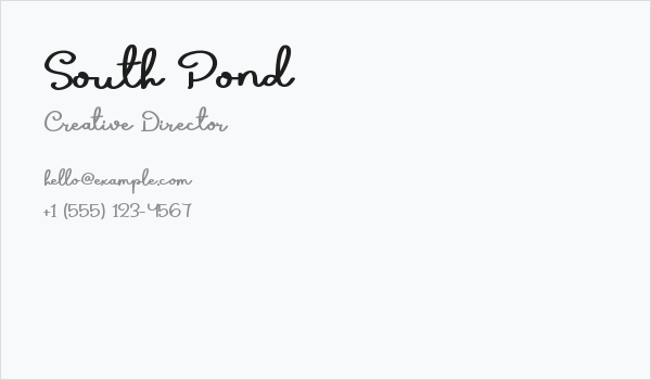 South Pond Business Card