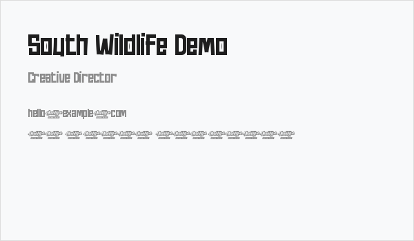 South Wildlife Demo Business Card