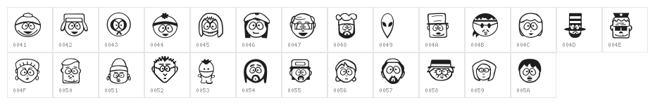 SouthBats Character Map