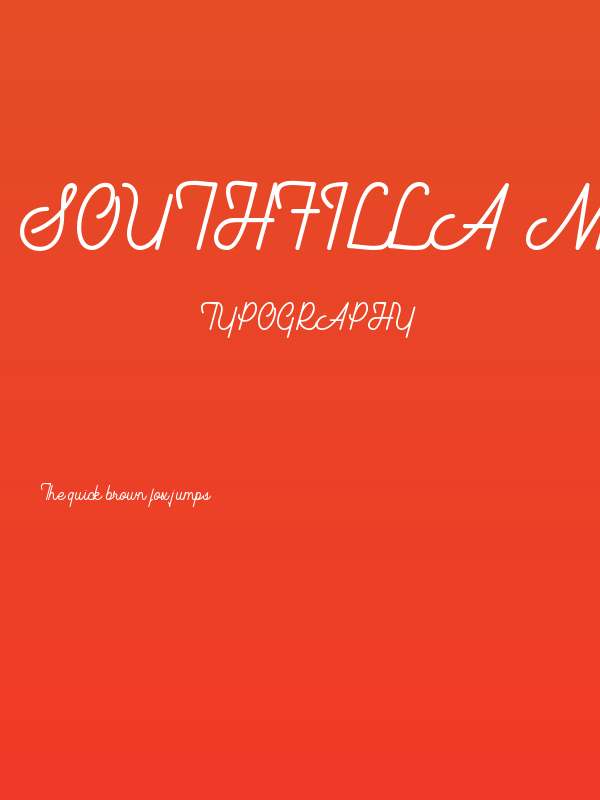 Southfilla Monoline Script Font Poster