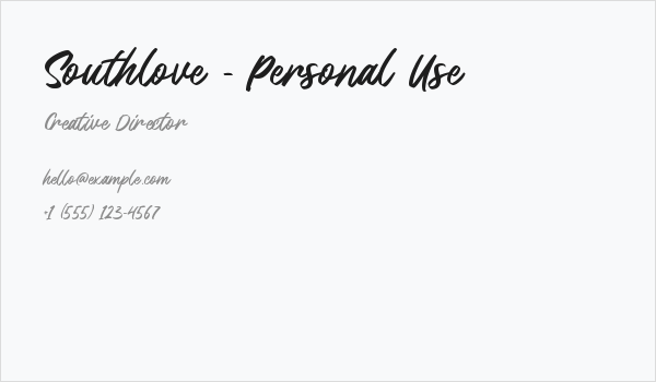 Southlove - Personal Use Business Card