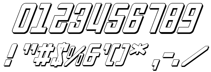 Soviet 3D Italic Font OTHER CHARS