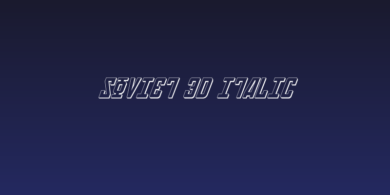 Soviet 3D Italic Social Header