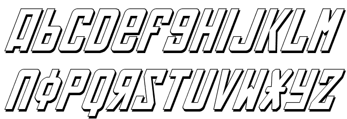 Soviet 3D Italic Font LOWERCASE