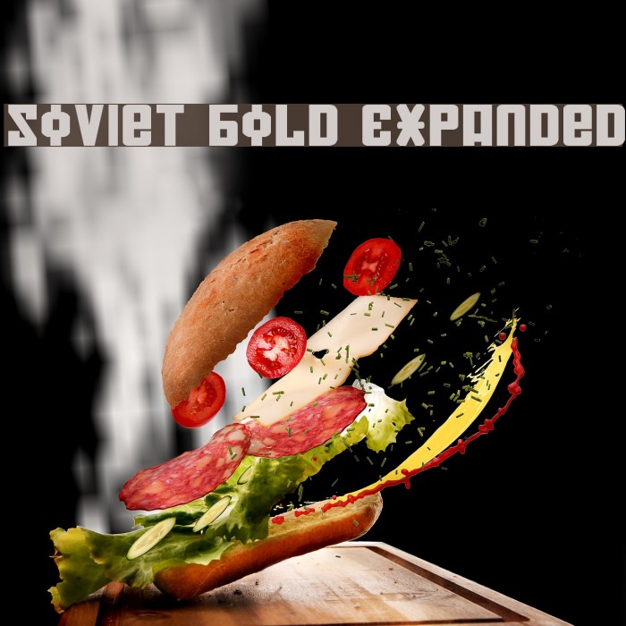 Soviet Bold Expanded Font examples