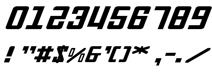 Soviet Expanded Italic Font OTHER CHARS