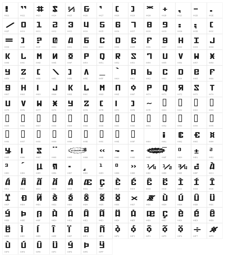 Soviet X-Expanded Character Map