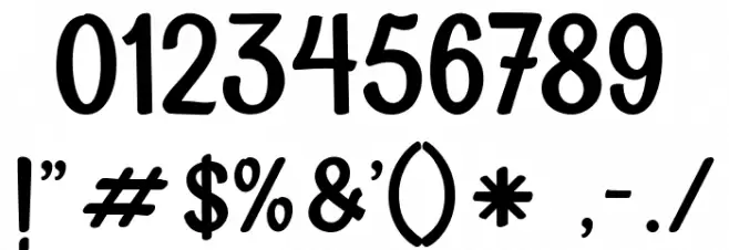 SoybeanutFree-Brush Font OTHER CHARS