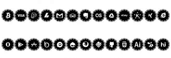 social icons Polices MAJUSCULES