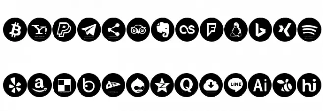 social media color Font Litere mari