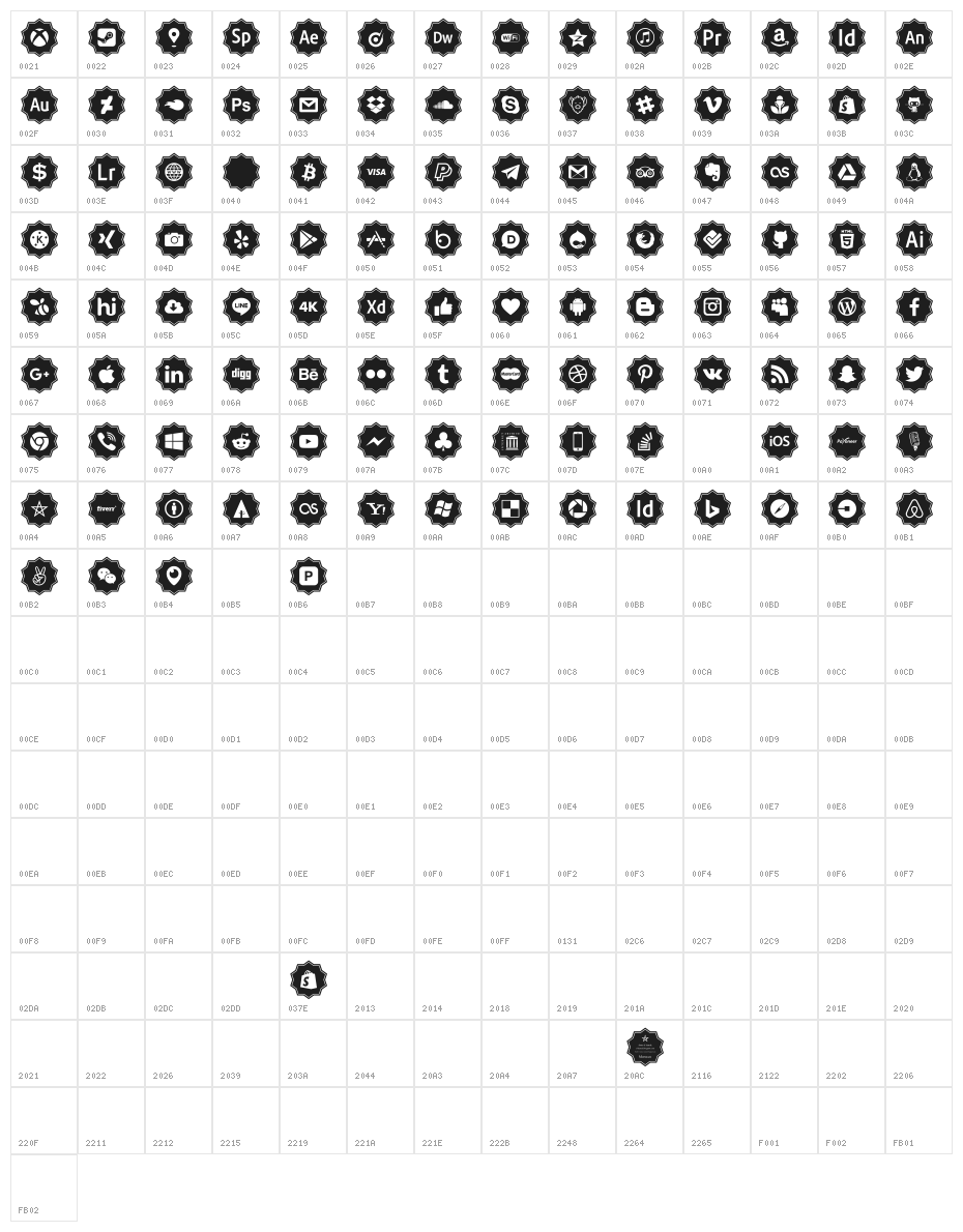 social media pro Character Map