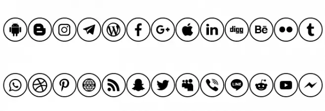 social media two 字体 大写