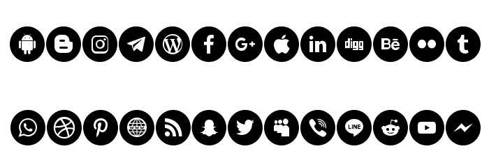 social media two Font LOWERCASE