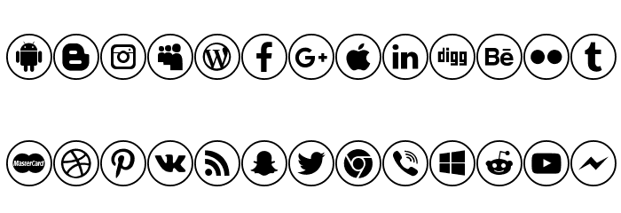 social media Шрифта строчной