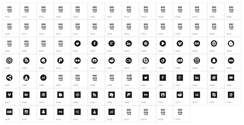 socialtype Regular Character Map