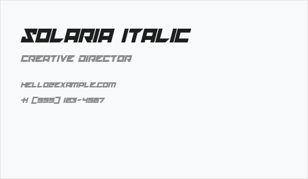 solaria Italic Business Card