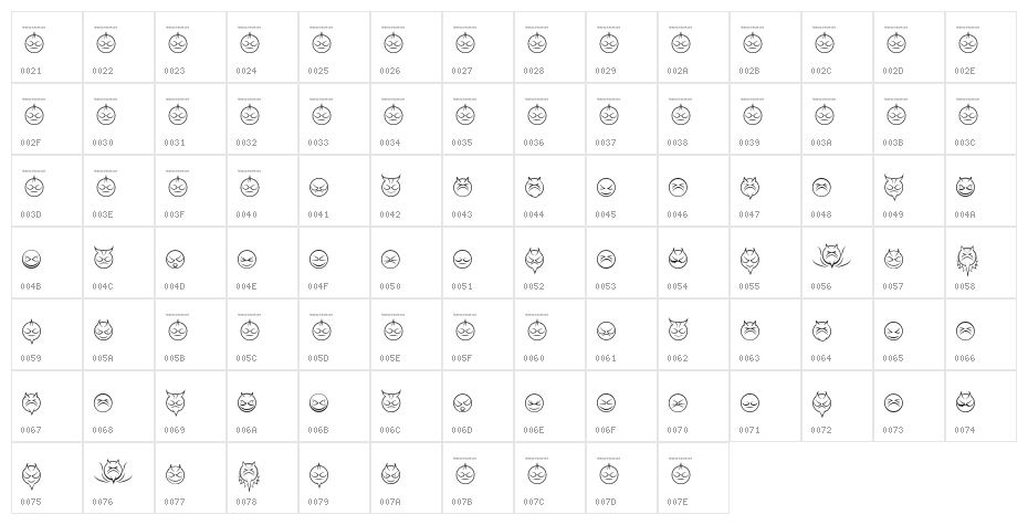 some devil faces Regular Character Map