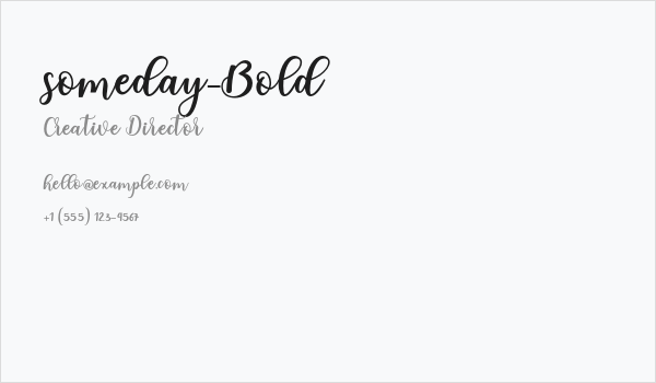 someday-Bold Business Card