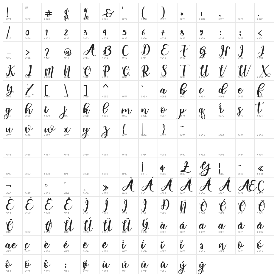 someday-Bold Character Map