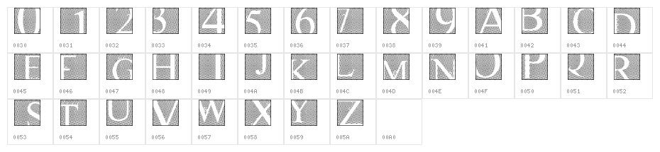 songket Character Map
