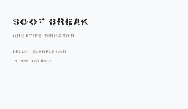 soot break Business Card