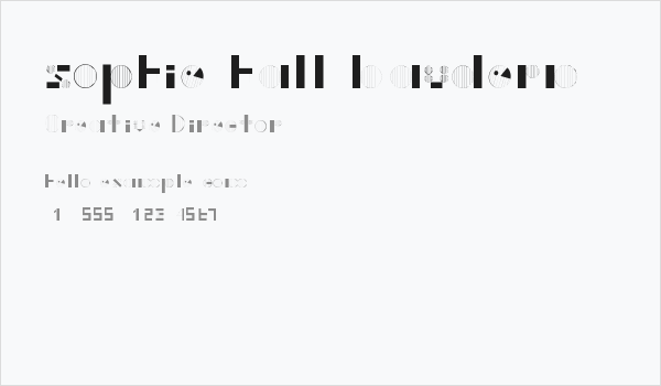 sophie hall baudern Business Card