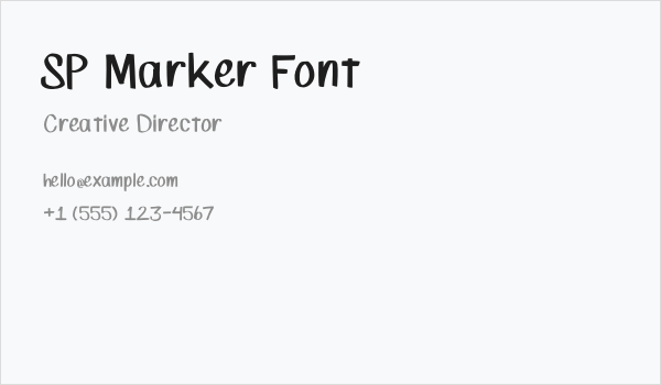 SP Marker Font Business Card
