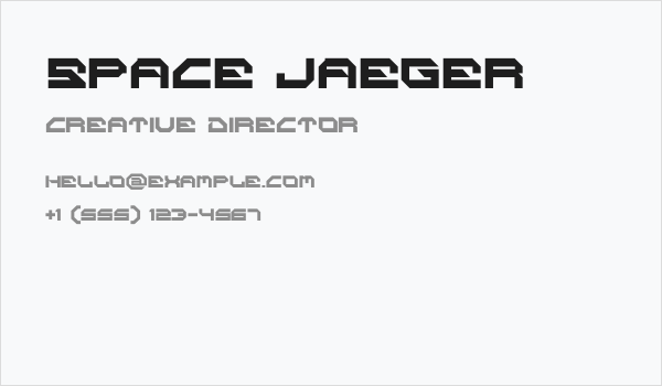 SPACE JAEGER Business Card
