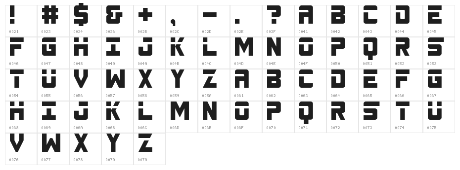 SPACEBAR Regular Character Map