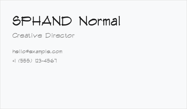 SPHAND Normal Business Card