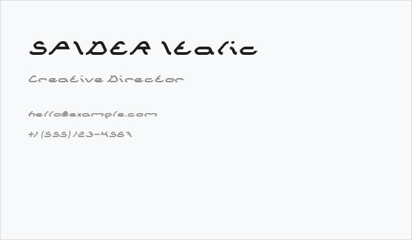SPIDER Italic Business Card
