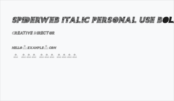 SPIDERWEB ITALIC PERSONAL USE Bold Italic Business Card