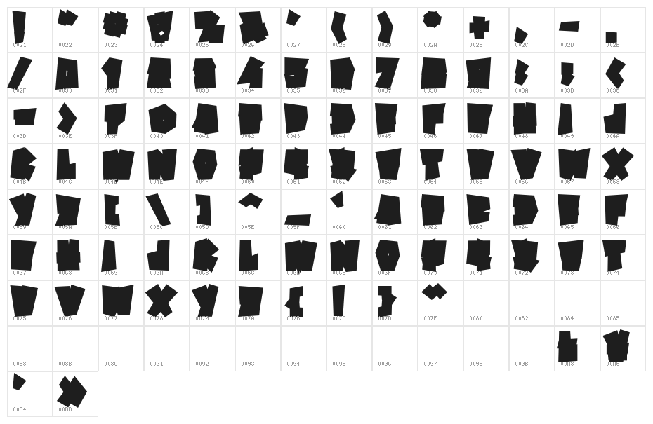 SPOOKY MONSTER BASE Character Map