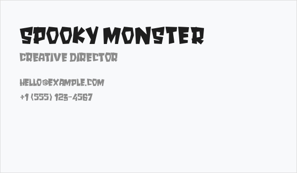 SPOOKY MONSTER Business Card