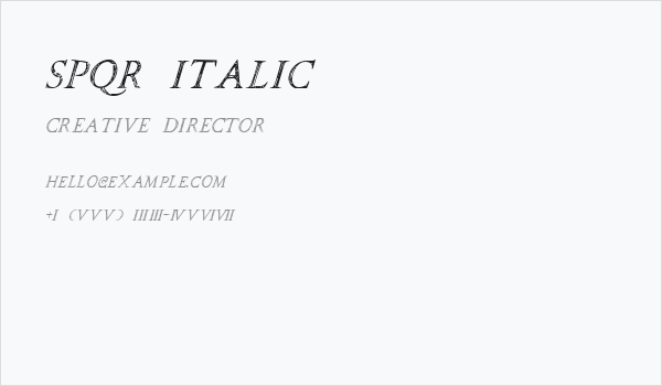 SPQR Italic Business Card